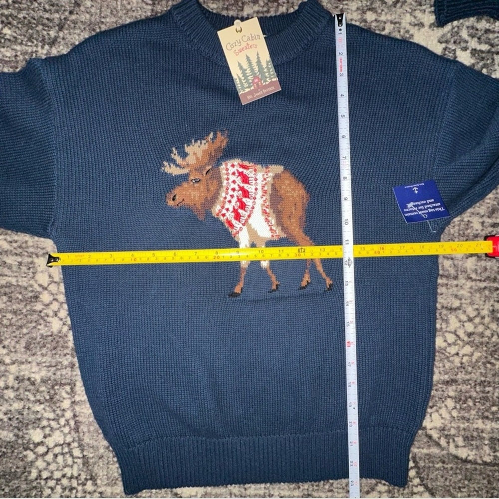 Kiel James Patrick KJP Women’s Size S Navy Blue The McCallister Moose Sweater